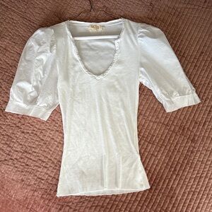Nation LTD White Short Sleeve Top